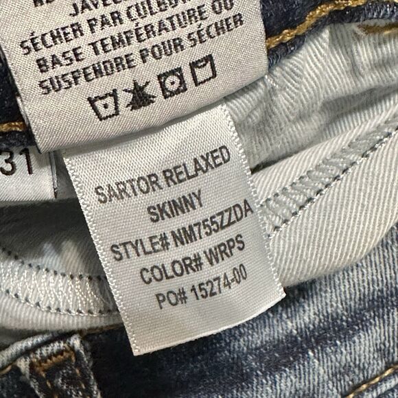 Hudson Jeans Sartor Relaxed Skinny Mens Size 31 Blue Stretch Denim Pants - Picture 14 of 15